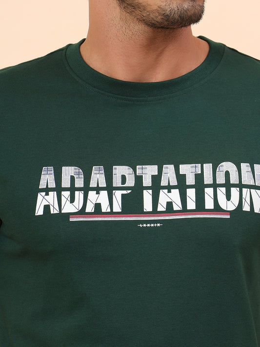 T-Shirt for Men l Breathable & Soft with Color Fastness Regular Fit Poly Cotton Fabric Printed Pattern