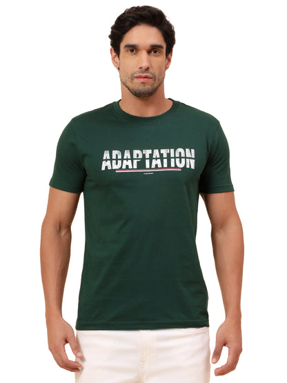 T-Shirt for Men l Breathable & Soft with Color Fastness Regular Fit Poly Cotton Fabric Printed Pattern