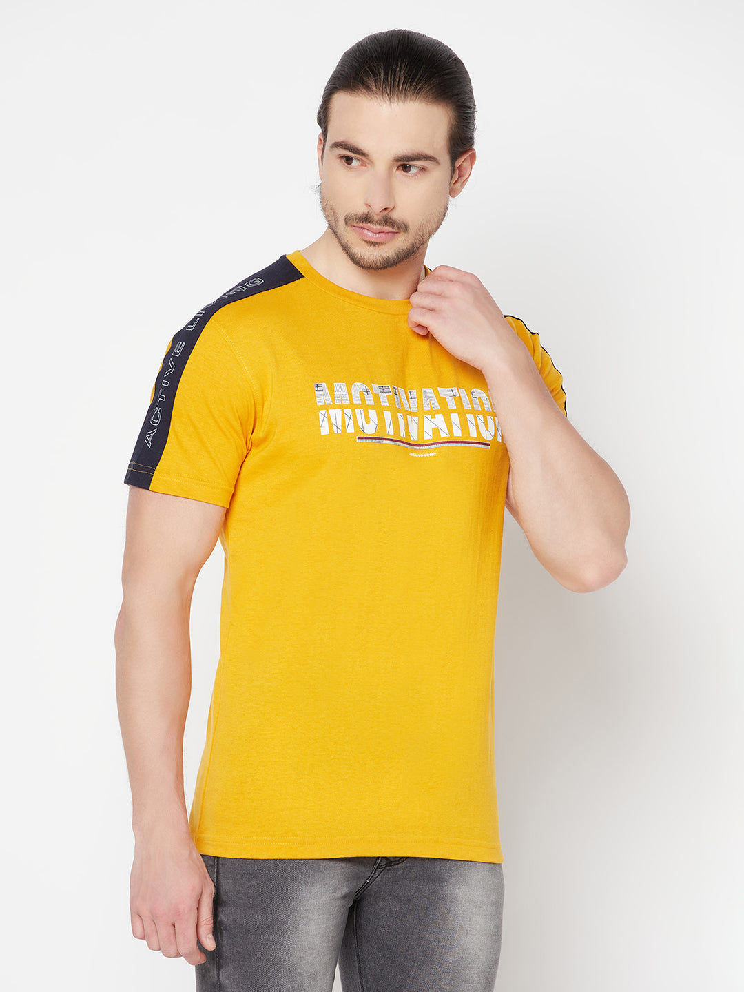 Cantabil Men's Mustard T-Shirt (6817084211339)