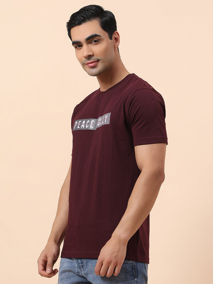 T-Shirt for Men | Breathable & Soft with Color Fastness Regular Fit Round Neck Poly Cotton Fabric Printed Pattern