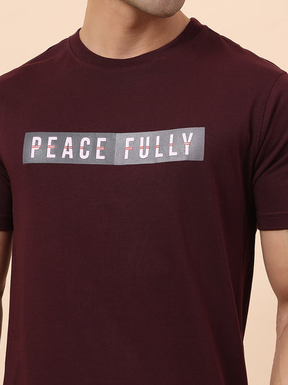 T-Shirt for Men | Breathable & Soft with Color Fastness Regular Fit Round Neck Poly Cotton Fabric Printed Pattern