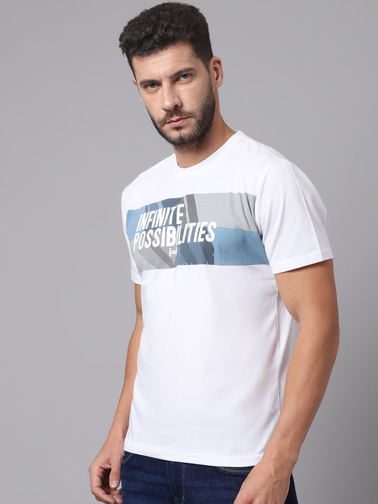 Cantabil Men White T-Shirt (7048966439051)