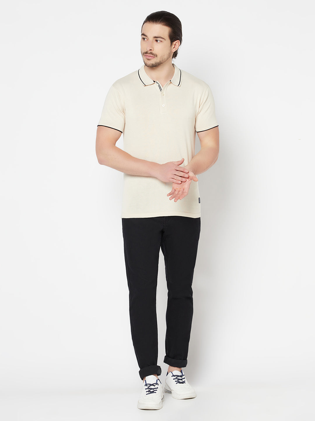 Cantabil Men's Cream T-Shirt (6817041350795)