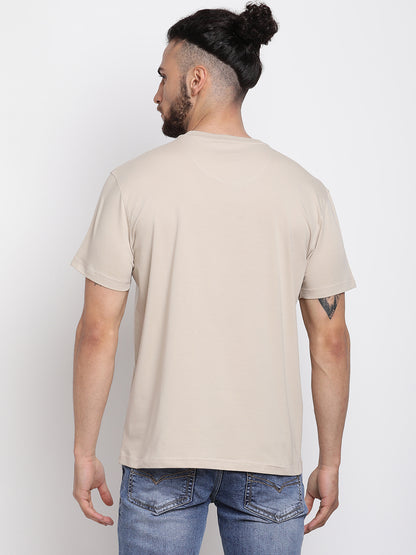 Cantabil Men's Beige T-Shirt (6771362300043)