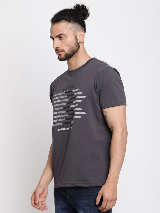Cantabil Men's Dark Grey T-Shirt (6771373801611)