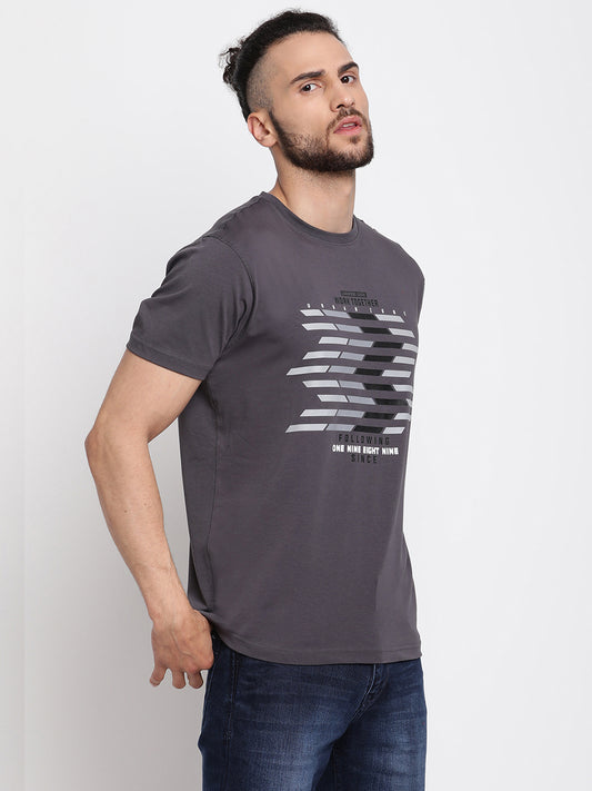 Cantabil Men's Dark Grey T-Shirt (6771373801611)