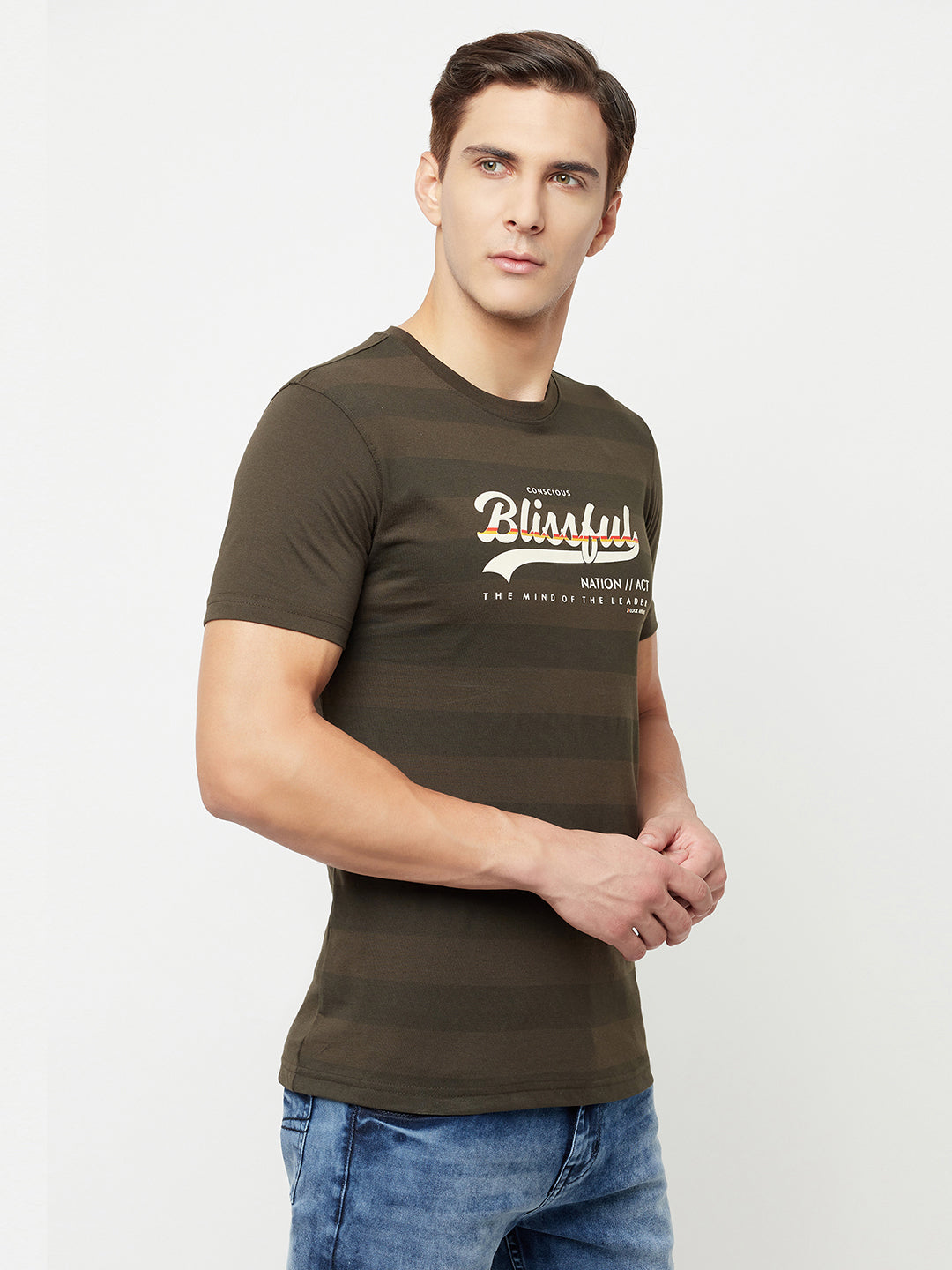 Cantabil Men's Olive T-Shirt (6817088438411)