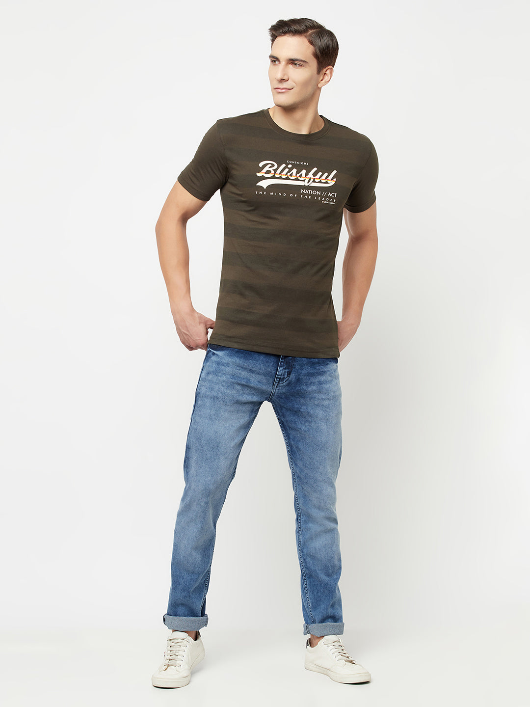 Cantabil Men's Olive T-Shirt (6817088438411)