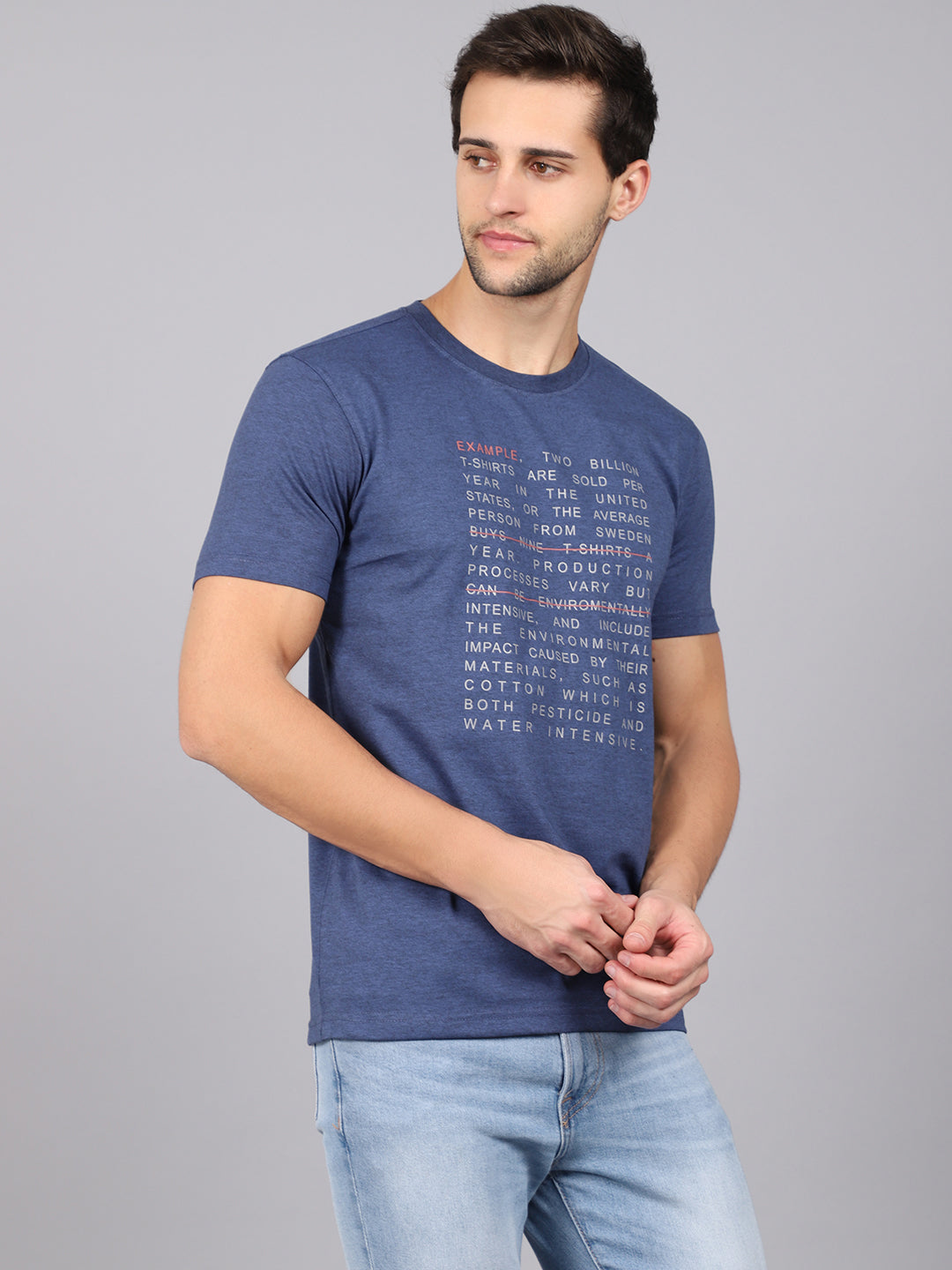 Cantabil Men's Blue T-Shirt (6842594361483)