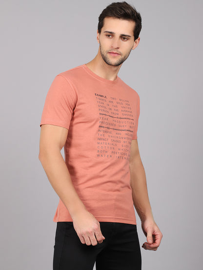 Cantabil Men's Peach T-Shirt (6842540425355)