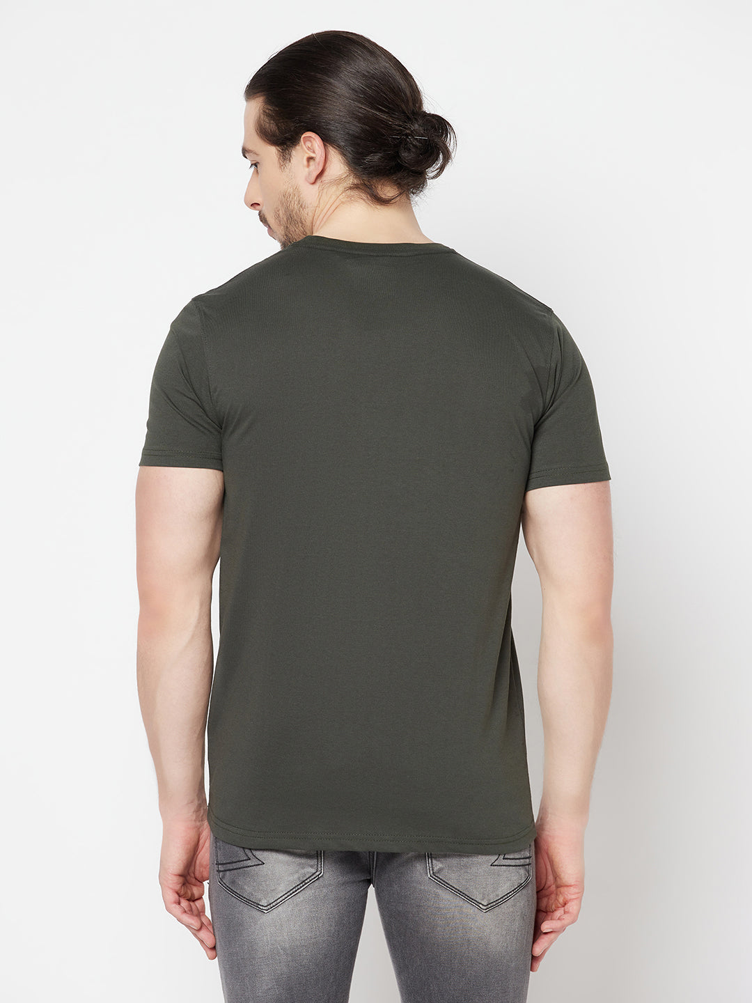 Cantabil Men's Bottle Green T-Shirt (6817176944779)