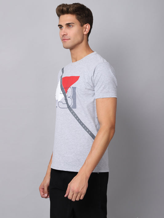 Cantabil Men's Grey Melange T-Shirt (6925020463243)