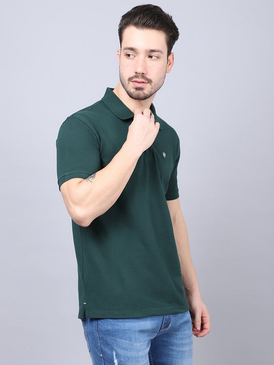Cantabil Mens Bottle Green T-Shirt (7048937177227)