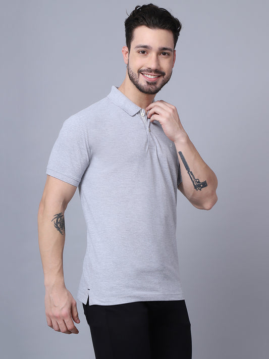 Cantabil Mens Grey Melange T-Shirt (7048930361483)