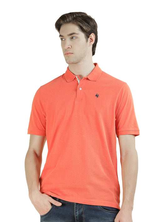 T-Shirt for Men | Breathable & Soft with Color Fastness Regular Fit Polo Neck Poly Cotton Fabric Solid Pattern