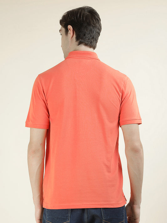 T-Shirt for Men | Breathable & Soft with Color Fastness Regular Fit Polo Neck Poly Cotton Fabric Solid Pattern