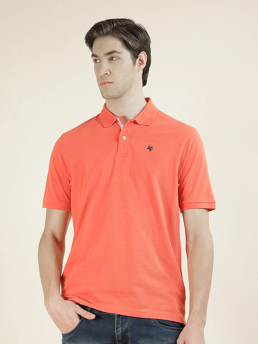 T-Shirt for Men | Breathable & Soft with Color Fastness Regular Fit Polo Neck Poly Cotton Fabric Solid Pattern