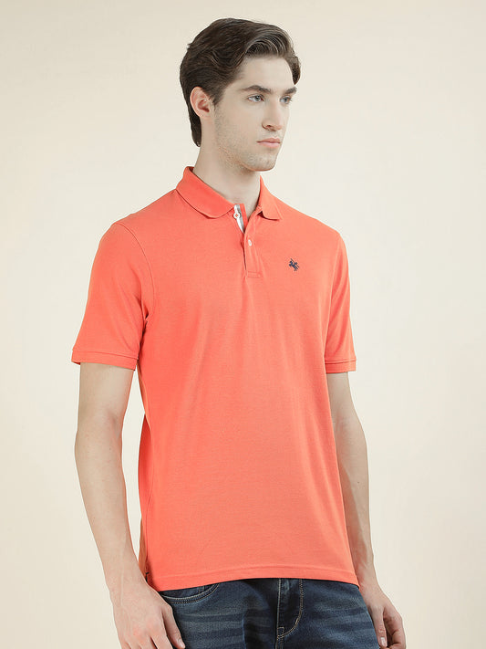 T-Shirt for Men | Breathable & Soft with Color Fastness Regular Fit Polo Neck Poly Cotton Fabric Solid Pattern