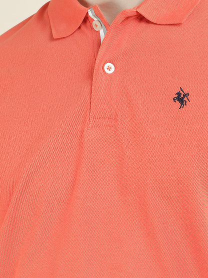 T-Shirt for Men | Breathable & Soft with Color Fastness Regular Fit Polo Neck Poly Cotton Fabric Solid Pattern