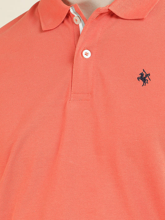 T-Shirt for Men | Breathable & Soft with Color Fastness Regular Fit Polo Neck Poly Cotton Fabric Solid Pattern