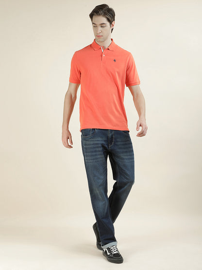 T-Shirt for Men | Breathable & Soft with Color Fastness Regular Fit Polo Neck Poly Cotton Fabric Solid Pattern