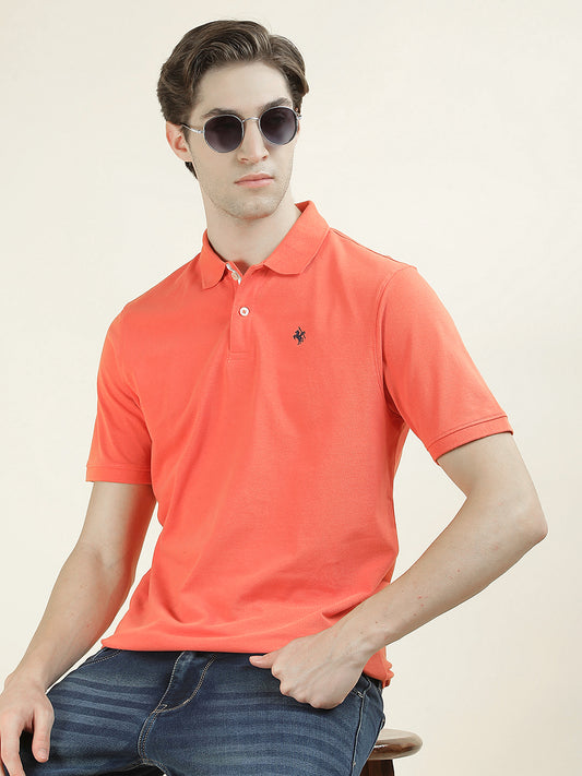 T-Shirt for Men | Breathable & Soft with Color Fastness Regular Fit Polo Neck Poly Cotton Fabric Solid Pattern