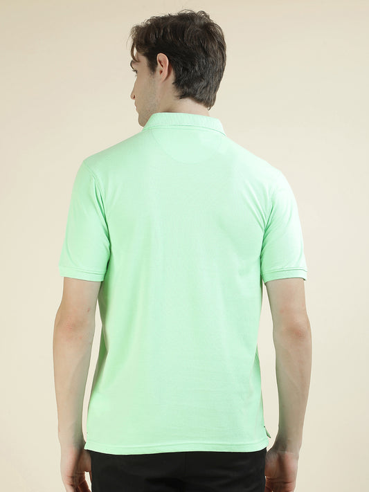 T-Shirt for Men | Breathable & Soft with Color Fastness Regular Fit Polo Neck Poly Cotton Fabric Solid Pattern