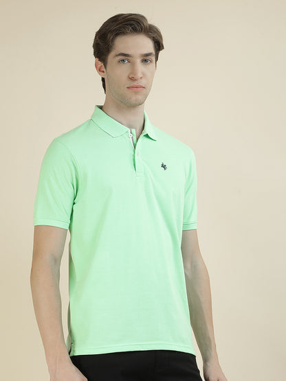 T-Shirt for Men | Breathable & Soft with Color Fastness Regular Fit Polo Neck Poly Cotton Fabric Solid Pattern