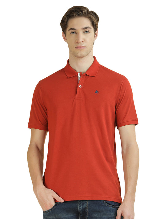 T-Shirt for Men | Breathable & Soft with Color Fastness Regular Fit Polo Neck Poly Cotton Fabric Solid Pattern