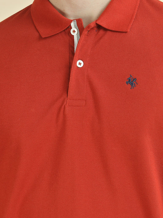 T-Shirt for Men | Breathable & Soft with Color Fastness Regular Fit Polo Neck Poly Cotton Fabric Solid Pattern