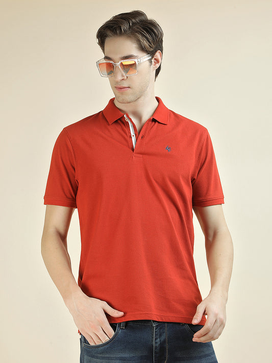 T-Shirt for Men | Breathable & Soft with Color Fastness Regular Fit Polo Neck Poly Cotton Fabric Solid Pattern
