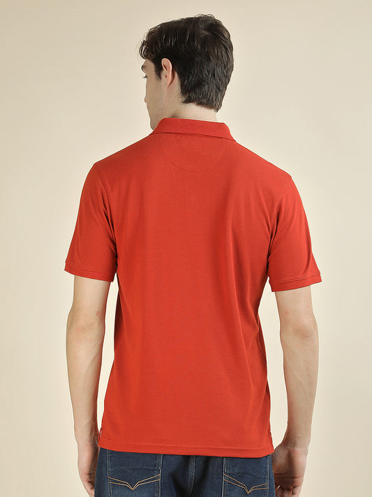 T-Shirt for Men | Breathable & Soft with Color Fastness Regular Fit Polo Neck Poly Cotton Fabric Solid Pattern