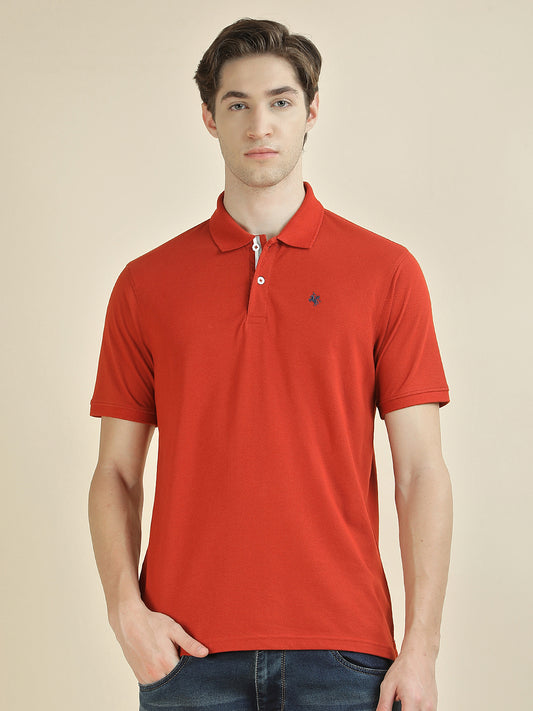 T-Shirt for Men | Breathable & Soft with Color Fastness Regular Fit Polo Neck Poly Cotton Fabric Solid Pattern
