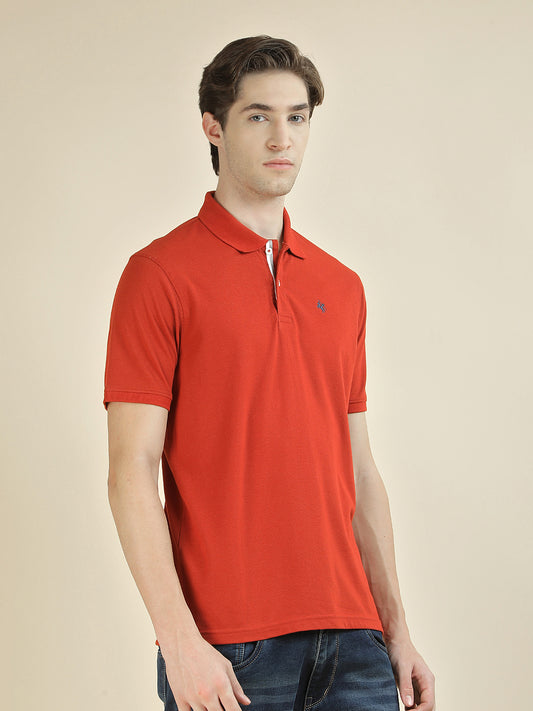 T-Shirt for Men | Breathable & Soft with Color Fastness Regular Fit Polo Neck Poly Cotton Fabric Solid Pattern
