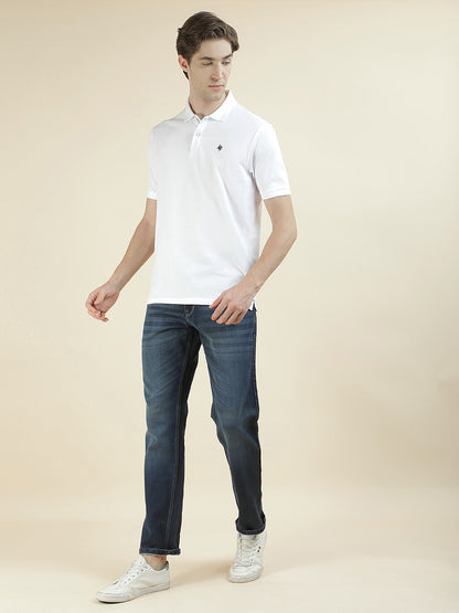 T-Shirt for Men | Breathable & Soft with Color Fastness Regular Fit Polo Neck Poly Cotton Fabric Solid Pattern