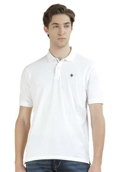 T-Shirt for Men | Breathable & Soft with Color Fastness Regular Fit Polo Neck Poly Cotton Fabric Solid Pattern