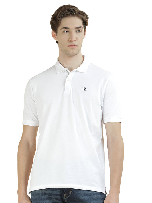 T-Shirt for Men | Breathable & Soft with Color Fastness Regular Fit Polo Neck Poly Cotton Fabric Solid Pattern