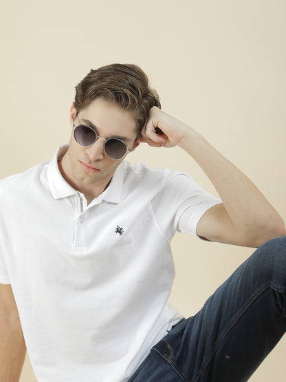 T-Shirt for Men | Breathable & Soft with Color Fastness Regular Fit Polo Neck Poly Cotton Fabric Solid Pattern