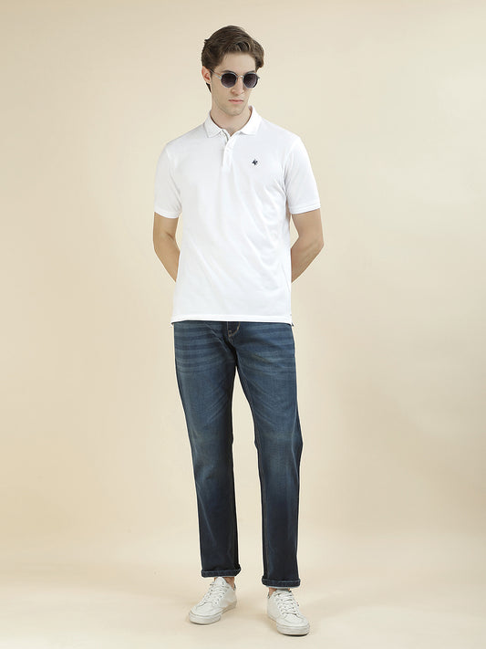 T-Shirt for Men | Breathable & Soft with Color Fastness Regular Fit Polo Neck Poly Cotton Fabric Solid Pattern