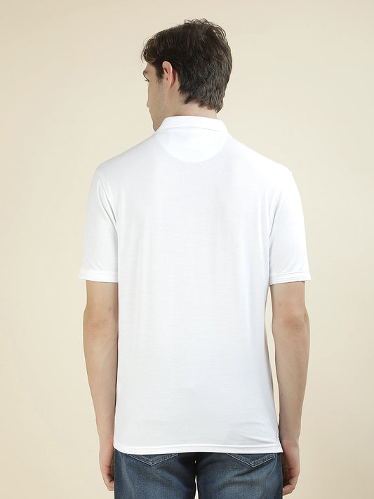 T-Shirt for Men | Breathable & Soft with Color Fastness Regular Fit Polo Neck Poly Cotton Fabric Solid Pattern