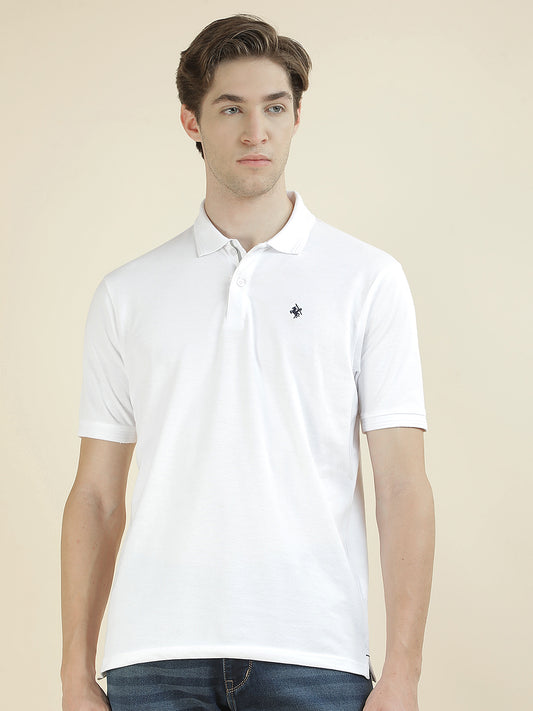 T-Shirt for Men | Breathable & Soft with Color Fastness Regular Fit Polo Neck Poly Cotton Fabric Solid Pattern