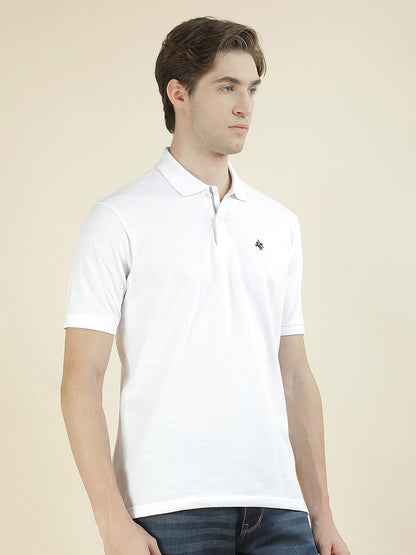T-Shirt for Men | Breathable & Soft with Color Fastness Regular Fit Polo Neck Poly Cotton Fabric Solid Pattern