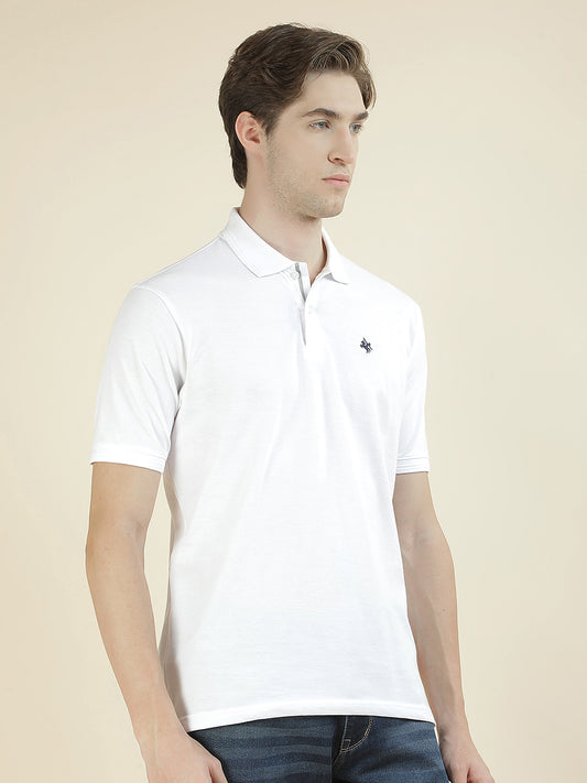 T-Shirt for Men | Breathable & Soft with Color Fastness Regular Fit Polo Neck Poly Cotton Fabric Solid Pattern