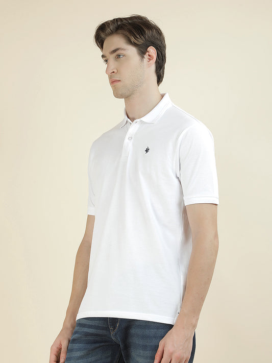 T-Shirt for Men | Breathable & Soft with Color Fastness Regular Fit Polo Neck Poly Cotton Fabric Solid Pattern