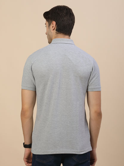 T-Shirt for Men | Breathable & Soft with Color Fastness Regular Fit Polo Neck Poly Cotton Fabric Solid Pattern
