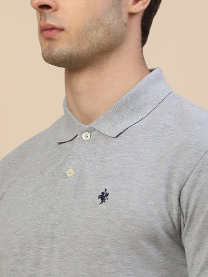 T-Shirt for Men | Breathable & Soft with Color Fastness Regular Fit Polo Neck Poly Cotton Fabric Solid Pattern