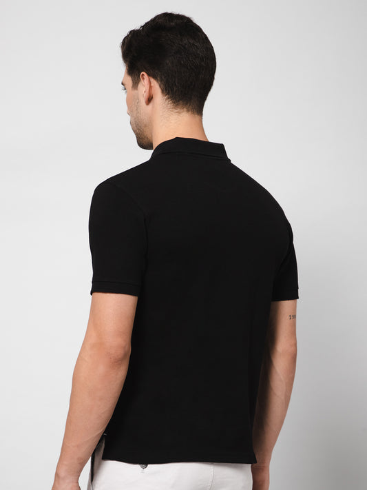 Cantabil Men Black T-Shirt (7132820668555)