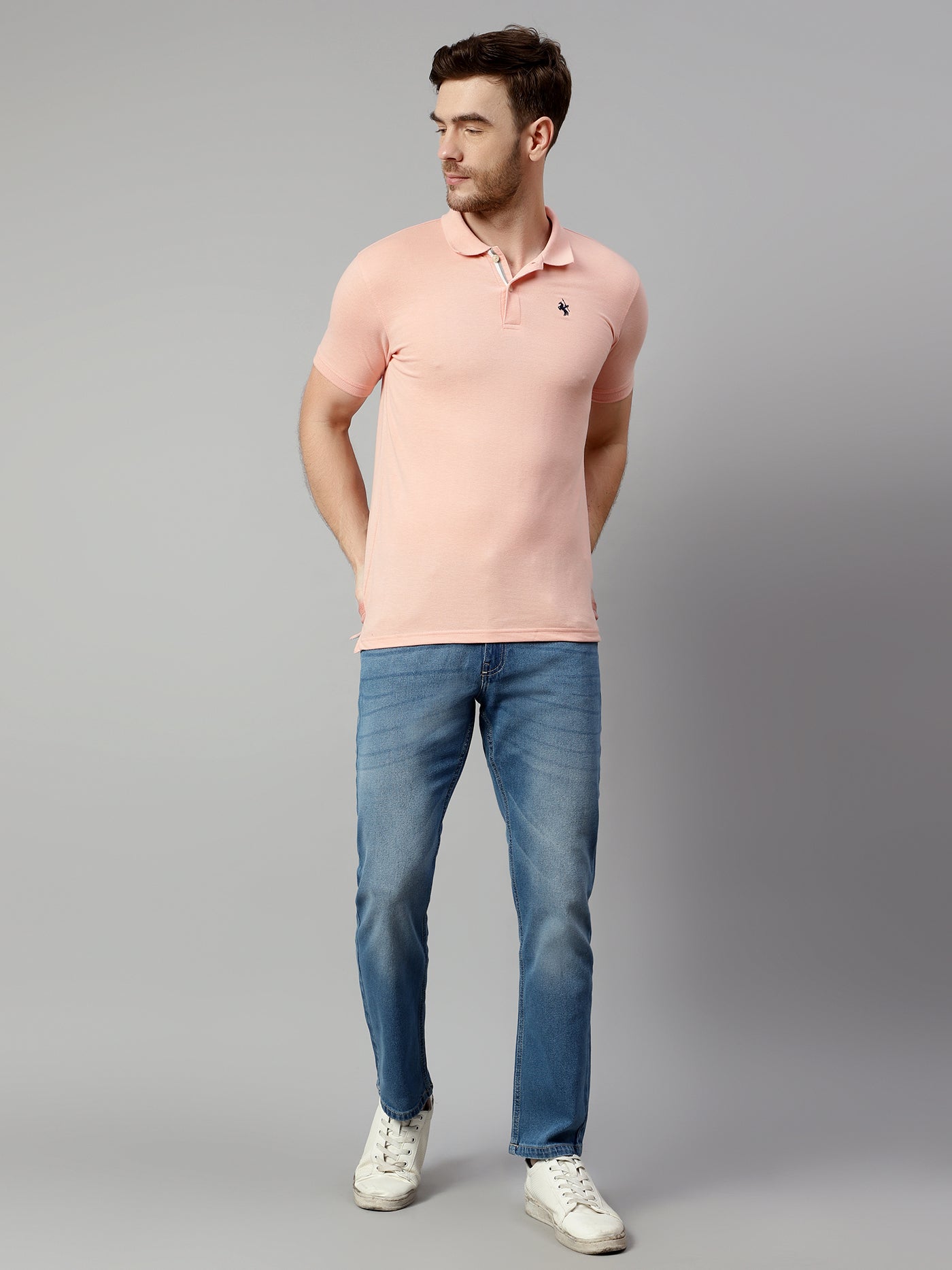 Cantabil Men Light Pink T-Shirt (7113898295435)