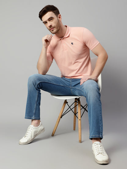 Cantabil Men Light Pink T-Shirt (7113898295435)