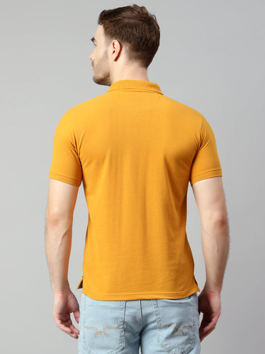 Cantabil Men Mustard T-Shirt (7113905930379)
